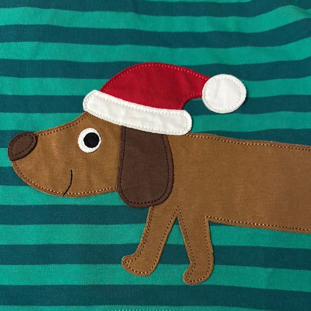 🆕 NWOT❤️Toby Tiger organic cotton Festive Dog Appliqué shirt